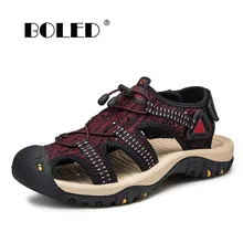 Высококачественные уличные мужские сандалии; сандалии из сетчатого материала размера плюс; Летняя обувь; повседневная обувь; мужские пляжные сандалии в римском стиле