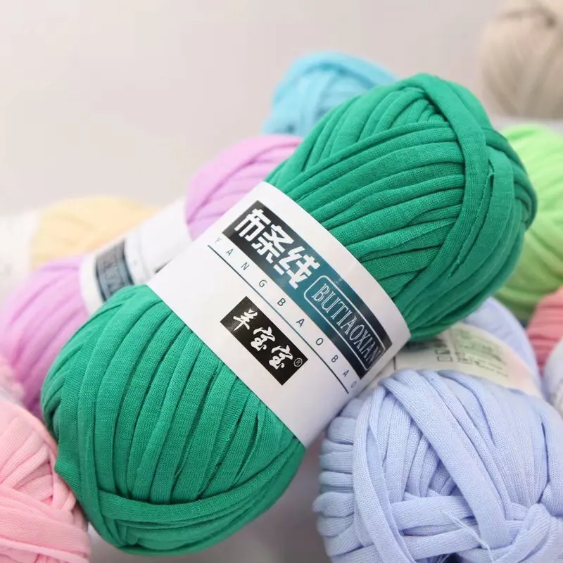 32m Solid Color Soft Crochet Yarn Knitting Thread Cloth Thread DIY Crafts  Cotton Wool Knitting Carpet Handbag Hands Kitting Yarn