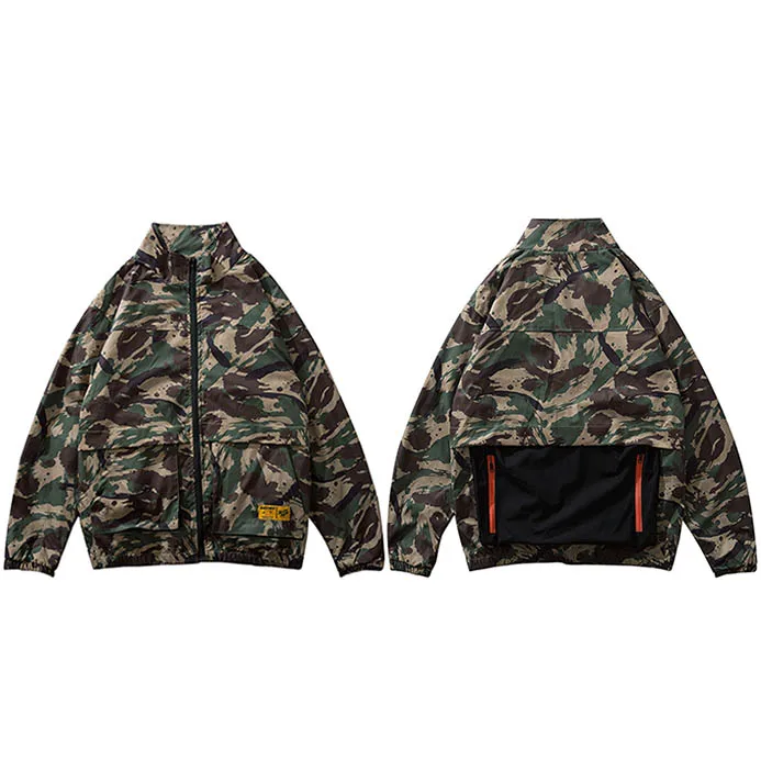 B569126 Camo Men Hip Hop Jacket Streetwear Camouflage Jacket Windbreaker Harajuku Retro Tactical Military Camo Track Jackets Coat Zipper - Цвет: B569126 Camo