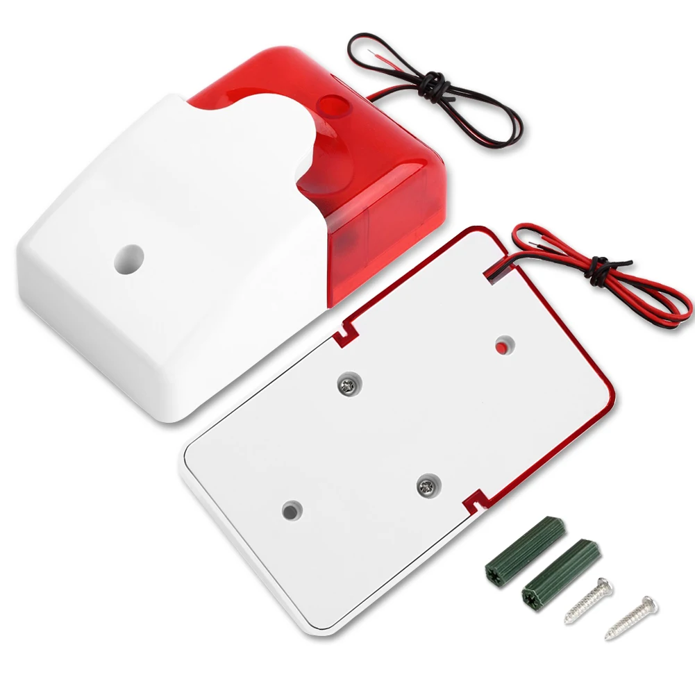 DC 12V мигающий красный светильник звуковая сирена домашняя система охранной сигнализации