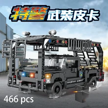  special forces SWAT military vehicle car police Station bus sets building blocks kits helicopters city arms truck arrest Patrol 