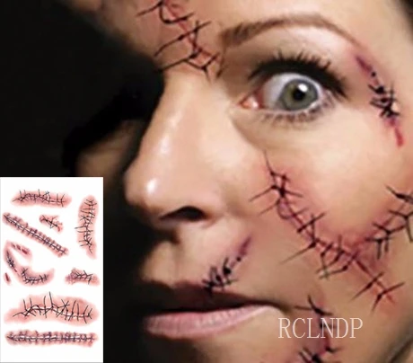 

Waterproof Temporary tattoo sticker 3D scar bite mark halloween tatto stickers flash tatoo fake tattoos for girl women