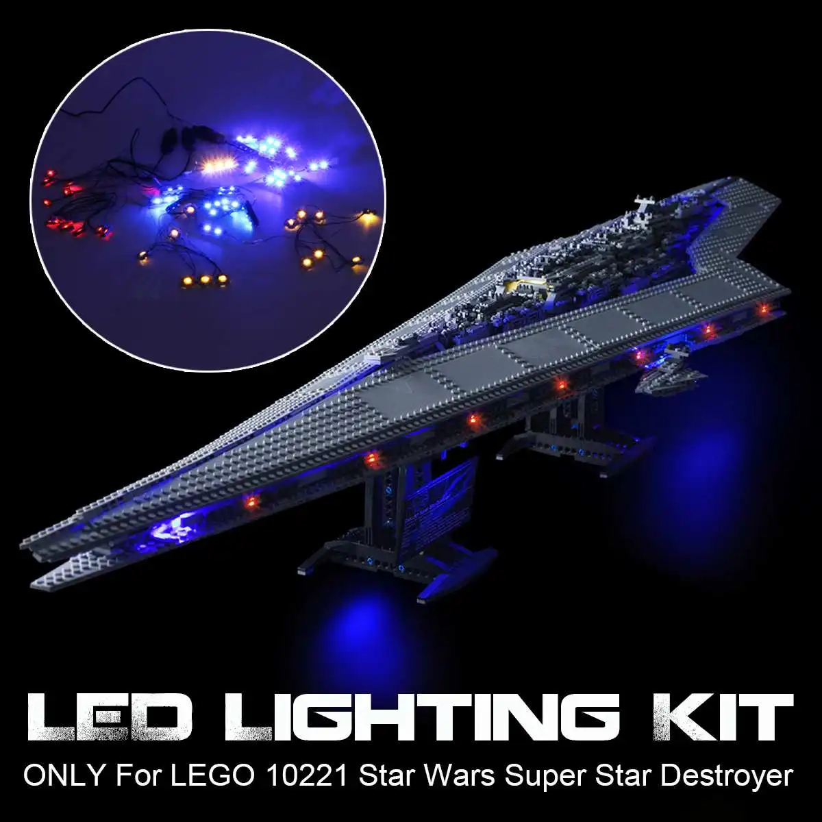 

LED Light Lighting Kit for Lego for 10221 for Star Wars for Super Star Destroyer Building Block Toy Bricks ( Model Not Included)