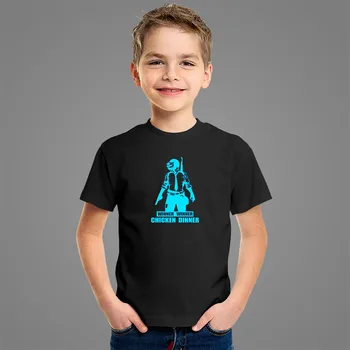 

Game PUBG Winner Chicken Dinner Luminous Child T-Shirt 2020 Summer Cotton Men Women Short Sleeves T shirt Boy Girl Baby Tees