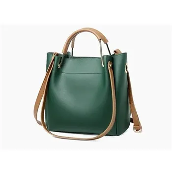 

High quality leather Bucket Bags Women Solid color Handbag Capacity Casual Shoulder Messenger Bags Ladies PU Purse 1P06