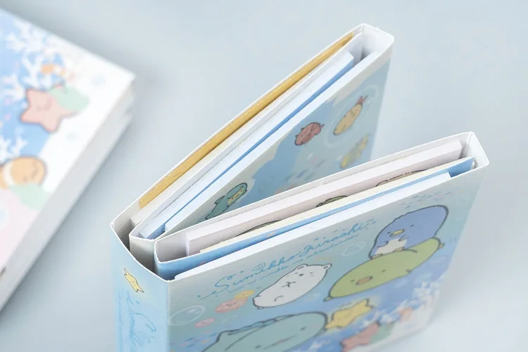 Мультяшный милый Sumikko Gurashi 6 складных самоклеящихся блокнотов для заметок, чтобы сделать список еженедельников, Липкие заметки, школьные офисные принадлежности