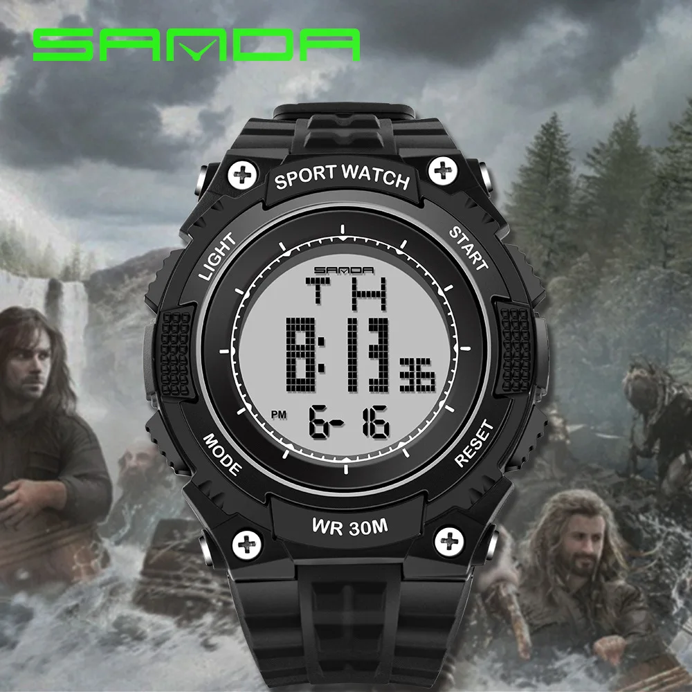 

SANDA 2019 Outdoor Sports Watches Military Dual Display Digital trend luminous LED electronic watch relogio christmas gift