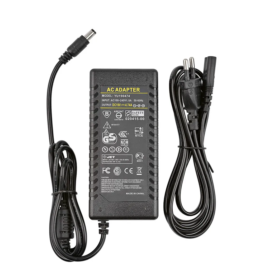 Najtaniej 19V wzmacniacz zasilacz AC100 240V do DC19V 4.74A DC zasilacz do TPA3116 TPA3116D2 TDA7498E wzmacniacz ue wtyczka