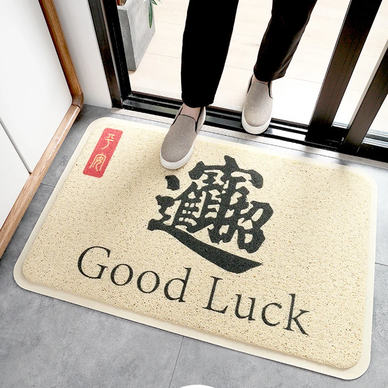 

Dropship Chinese style Front door entrance outdoor PVC Rugs Non-slip Remove dust doormat 69x90cm