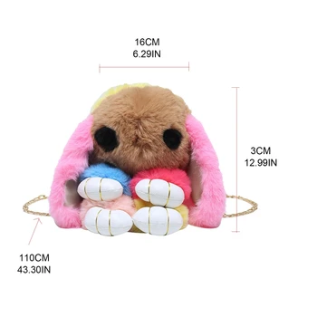 

Women Rabbit Shape Backpack Plush Shoulder Crossbody Bag Tote Chain Satchel X5XA