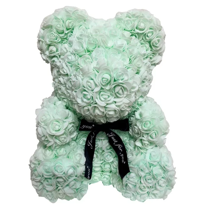 40 см искусственные из ПЭ пены розы цветок медведь подарки для свадебного украшения для женщин Деньручной работы плюшевый мишка - Цвет: Mine
