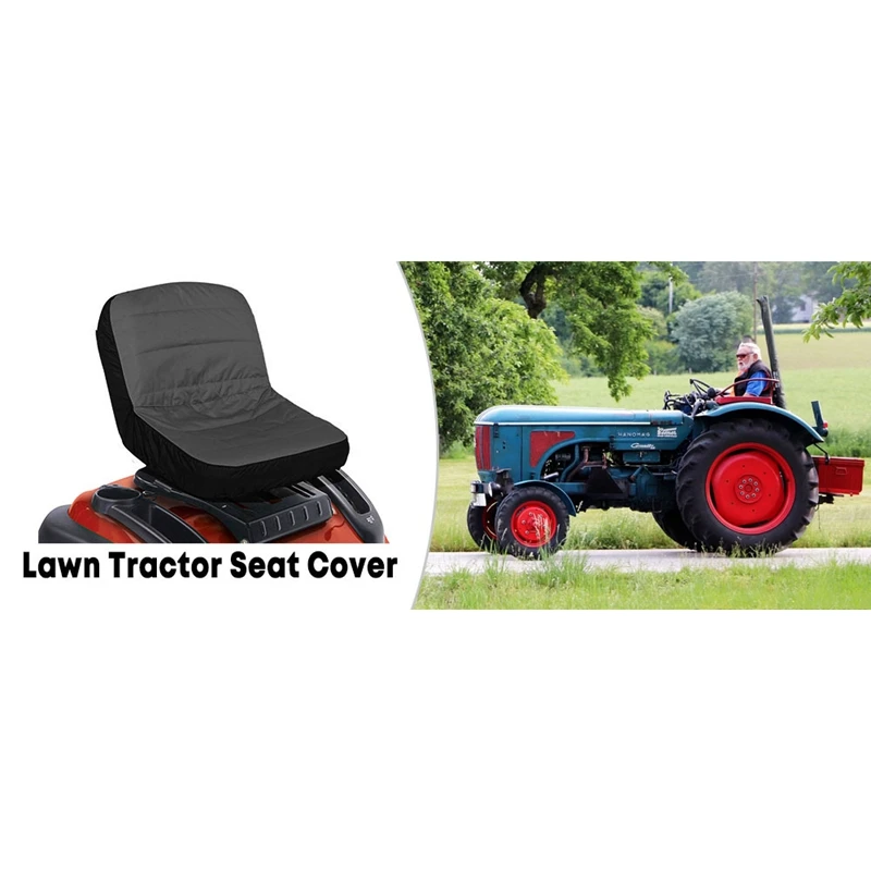 Universal Riding Lawn Mower Tractor Seat Cover Padded Comfort Pad Storage Pouch Medium