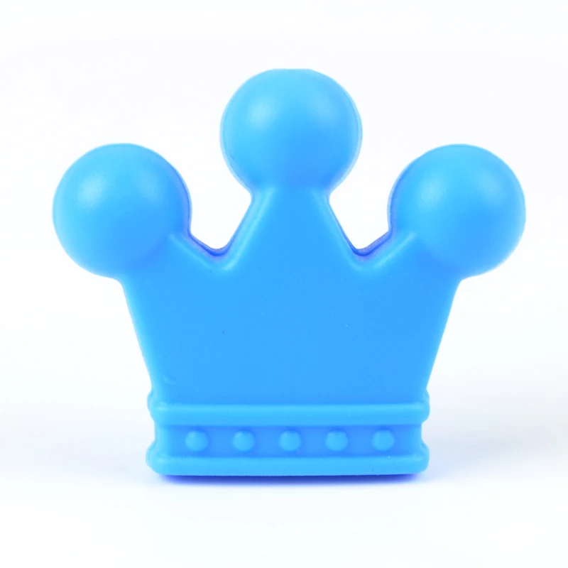 Blue Crown LOFCA 5 шт. Милые силиконовые бусины пищевого качества Бивер Прорезыватель животное без BPA Пингвин Детские Прорезыватели игрушка соска цепь аксессуары - Цвет: Blue Crown