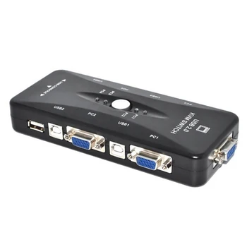 

4 Port Anti-interference VGA Splitter Durable Stable Transfer Data Computer Connection Adapter Portable Kvm Video Cable Laptop
