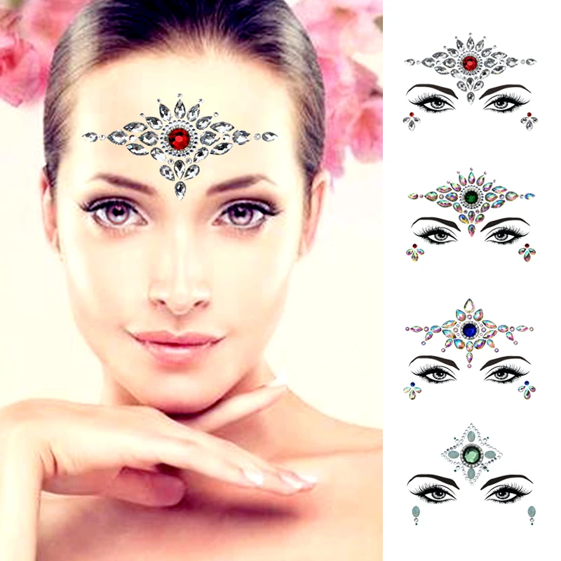 11 Sheet Handpicked Bohemia Tribal Style 3D Crystal Sticker Face And Eye Jewels Forehead Stage Decor Temporary Tattoo | Красота и