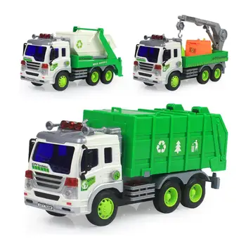 

1/16 Sanitation Vehicle Car Truck Model with Music LED Storytelling Kids Education Toy New