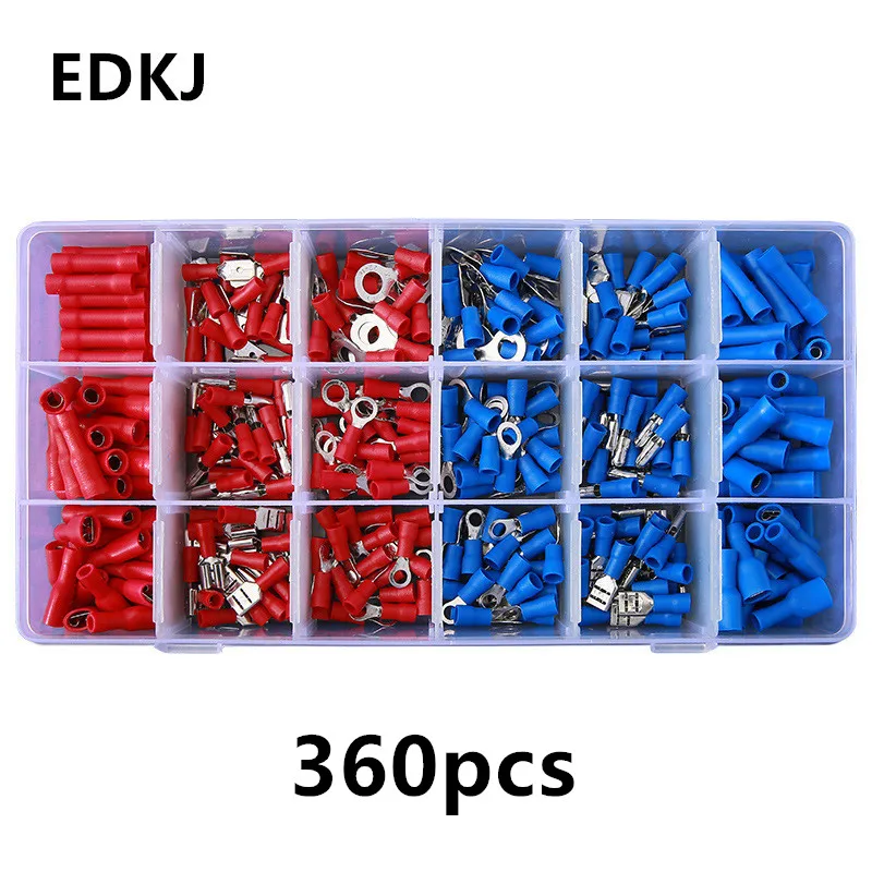 

360pcs Electrical Assorted Insulated Wire Cable Terminal Crimp Connector Spade Set Kit