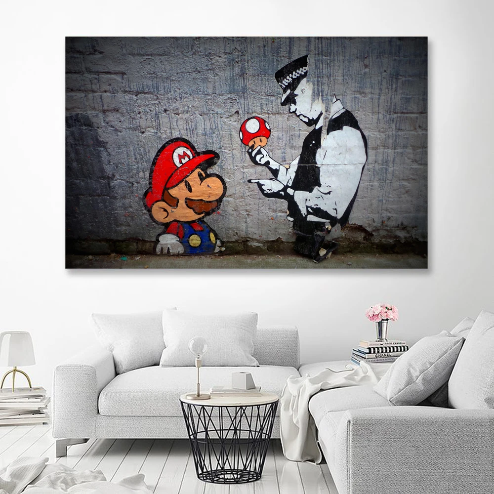 Banksy Graffiti Canvas Art Prints painting wall art poster Pop decoration pictures love Life wall art decorative freeship Gifts