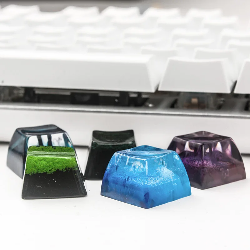 Feito à Mão Adequado para Cereja Personalizado Resina Keycaps Teclado Mecânico Backlit Presente Selva Aquática mx 1pc - Imagem 3