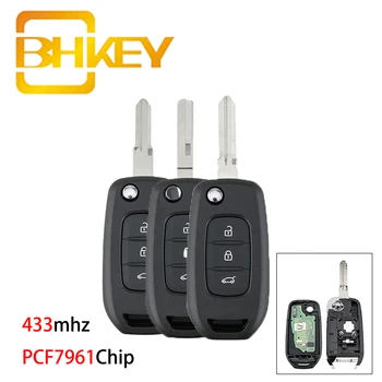 

BHKEY for Renault Key 3 Buttons Flip Car Remote Key for Renault Kadjar Captur Megane 433MHz Smart Car Key PCF7961 Chip