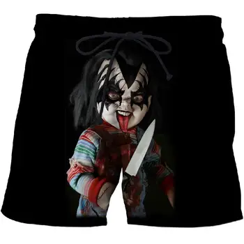

Clown series printing men's beach shorts fitness quick-drying swimming trunks street funny fun 3D shorts factory direct sales