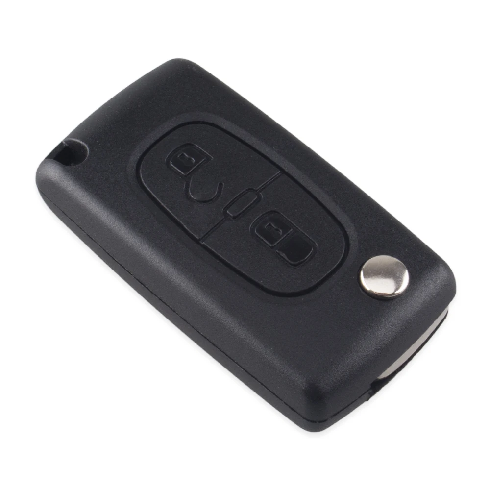 Складной чехол KEYYOU 10X с 2 кнопками для дистанционного ключа PEUGEOT 307 308 107 207 407 408