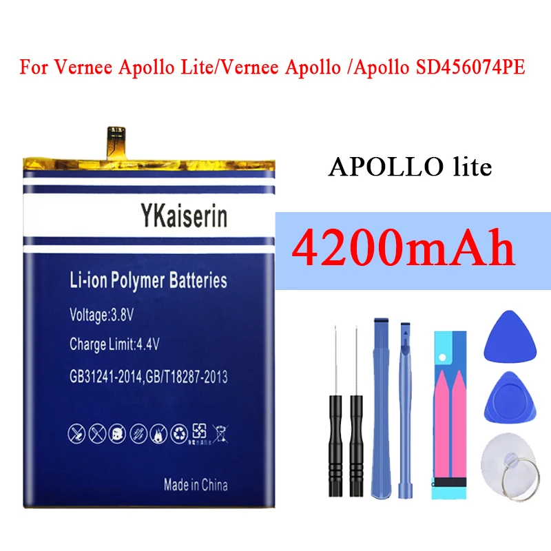 Li-ion Phone Battery 4200mAh for Vernee Apollo Lite SD456074PE Batteria |