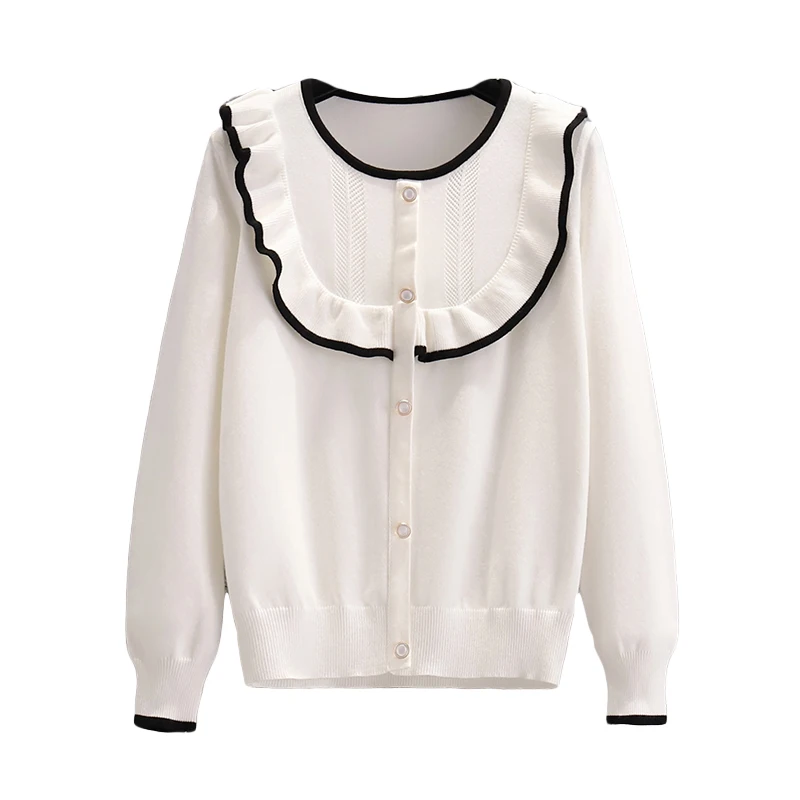 

Black White Korean Style Fashion Pullovers For Women'S Ladies Sweater 2022 Clothes Tops Blouse Female
