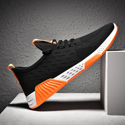 Новинка; Xiaomi Mijia Youpin; тканевая дышащая мужская обувь; Новая модная мужская Спортивная повседневная обувь; обувь для бега - Цвет: black orange 41