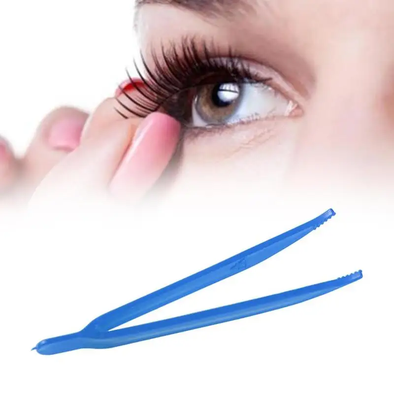 

5 PCS Disposable Plastic Multi-color Elbow Tweezers Clip For Beauty Products To Paste False Eyelashes Diy Makeup Accessories