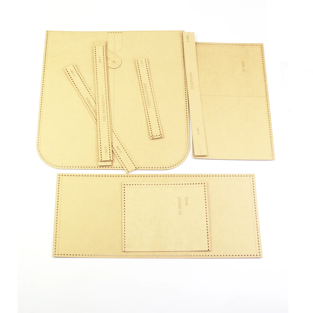 diy Leather kraft women handbag bucket kraft paper die cutting template pattern hollowed stencil 24x23x12cm leather craft template,sewing template