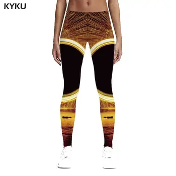 

KYKU Flame Leggings Women Fireworks Sport Black Hole 3d Print Leisure Elastic Womens Leggings Pants Fitness Jeggins Summer
