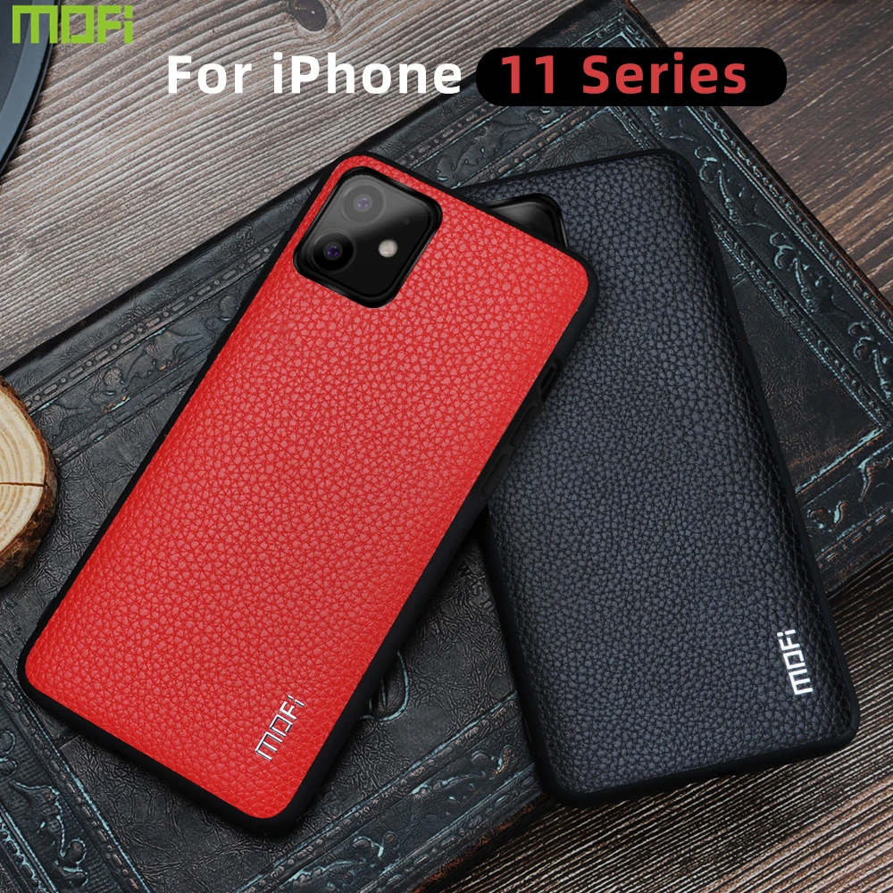 For Iphone 11 Pro Case Mofi For Iphone 11 Max Case Back Cover Soft Pu Leather For Iphone 11 Case Protector Glove Pure Black Red Phone Case Covers Aliexpress