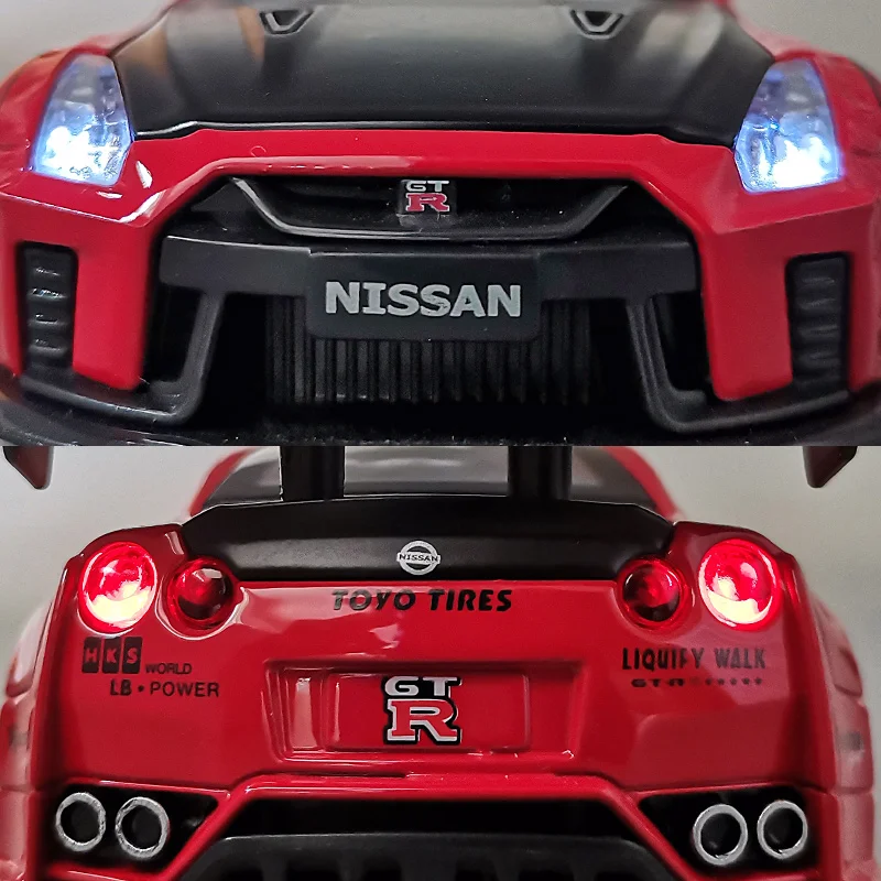 Details about   1:36 Nissan GTR R35 Model Car Alloy Diecast Toy Vehicle Kids Gift Red Pull Back