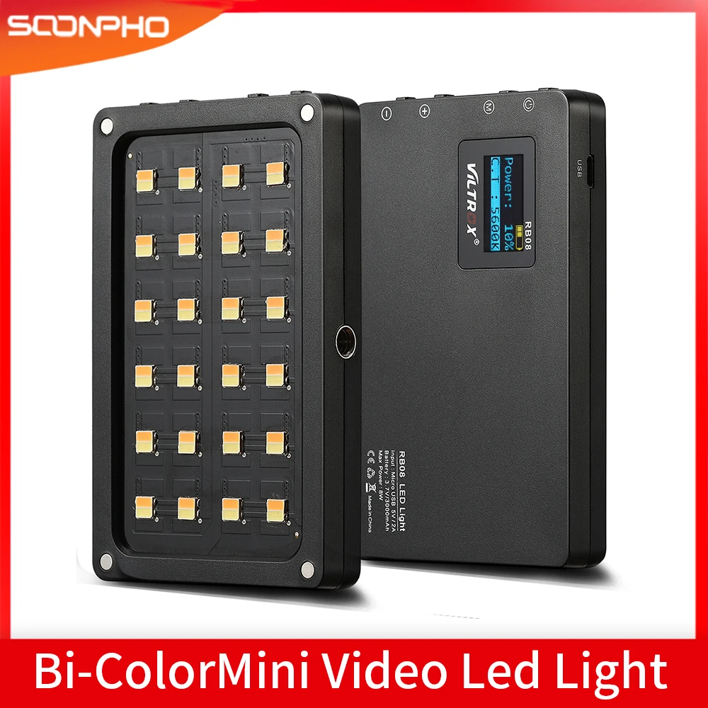 Viltrox RB08 Bi color 2500K 8500K Спортивная мини видеокамера на LED светильник Портативный