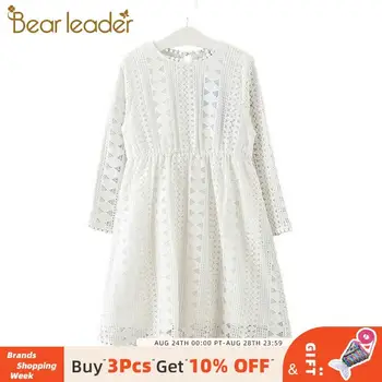 

Bear Leader 2020 New Children Autumn Long Sleeve Dress Girls Solid Lace Cute Princess Dress 4-15 Years Kids Casual Clothes