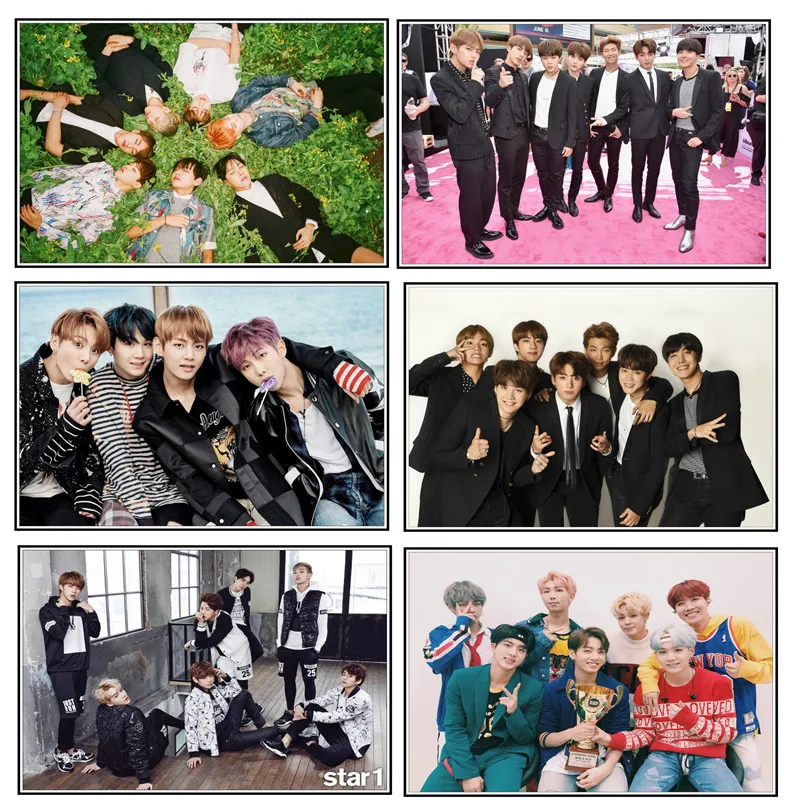 Kpop Bangtan Плакаты для мальчиков и принты корейские KPOP вокруг Boys декоративные