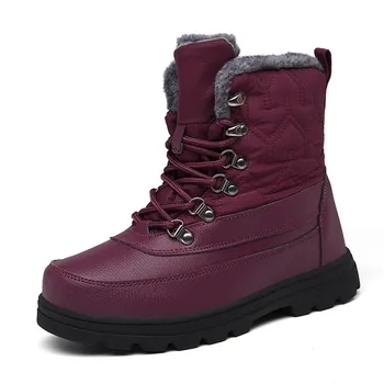 

New Winter Boots Women Shoes Girl Snow Boots Ladies Leather Ankle Boots Unisex Plus Size Warm Fur Flat Platform Boot Botas Mujer