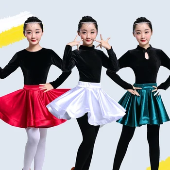 

Latin Dance Costume Salsa Samba Tango Rumba Cha Cha Ballroom Practice Wear Kids Fashion Performance Clothing 2 Pcs Set DC4519