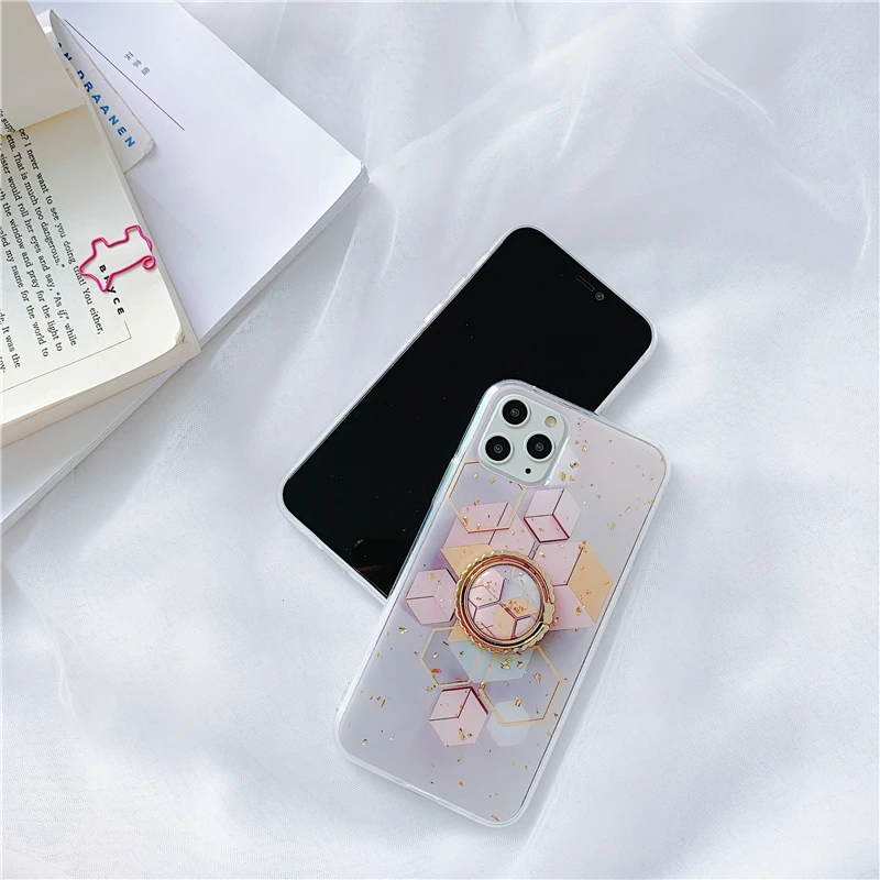 Роскошный клеевой клетчатый чехол для телефона iphone 11promax чехол для iphone 6S 7 8 PLus X задняя крышка Блестящий блестящий чехол s с кольцом