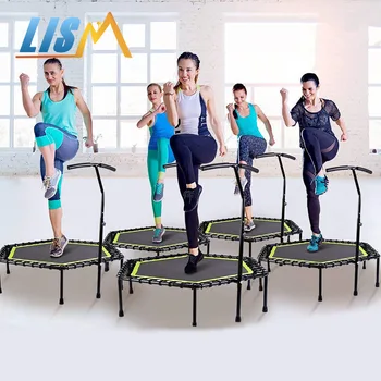 

LISM 45-inch Indoor Fitness Aerobics Training Silent Mini Trampoline with Adjustable Handle