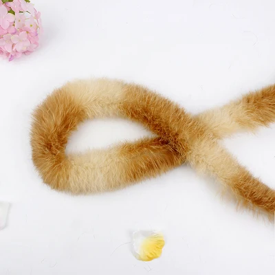 Натуральный утолщенный мех кролика отделка одежды аксессуары из натурального меха полосы для свитера пальто капюшон шляпа Diy пушистый - Цвет: Natural yellow