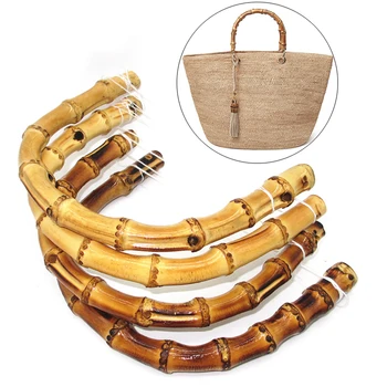 

1Pc D shape Bamboo Handle for Handmade Handbag DIY Tote Purse Frame Making Bag Accessories