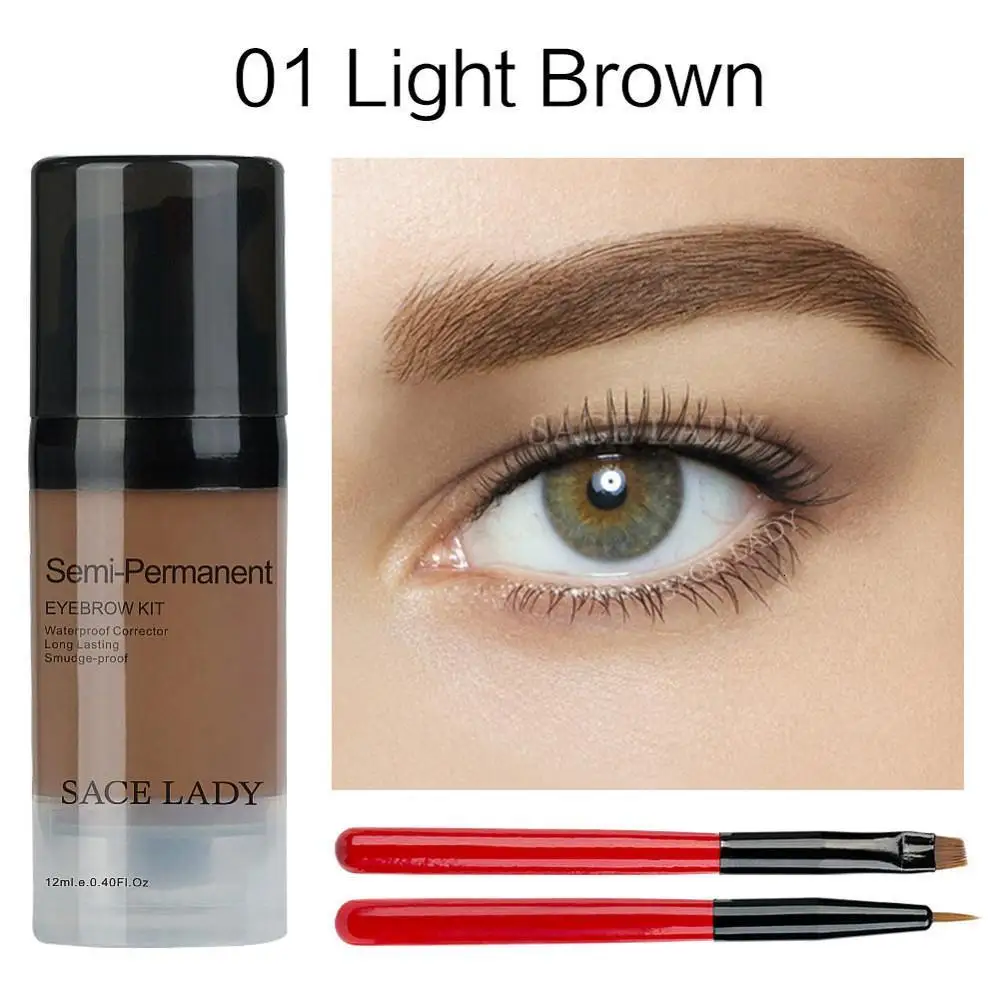 SACE LADY Eye Brow краситель, краска водонепроницаемый гель макияж Расческа для укладки помадой набор черный трафарет для бровей усилитель карандаш набор восковое косметическое средство - Цвет: 01 Light Brown Set
