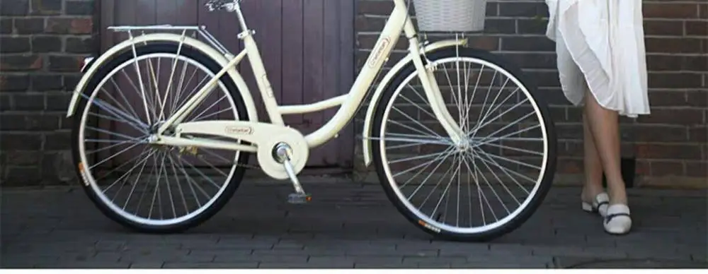 26/24-inch Variable Speed Adult Aluminum Alloy Bicycle Sports and Entirement Riding Beautiful Colour Gift for Girls Walking - Цвет: white