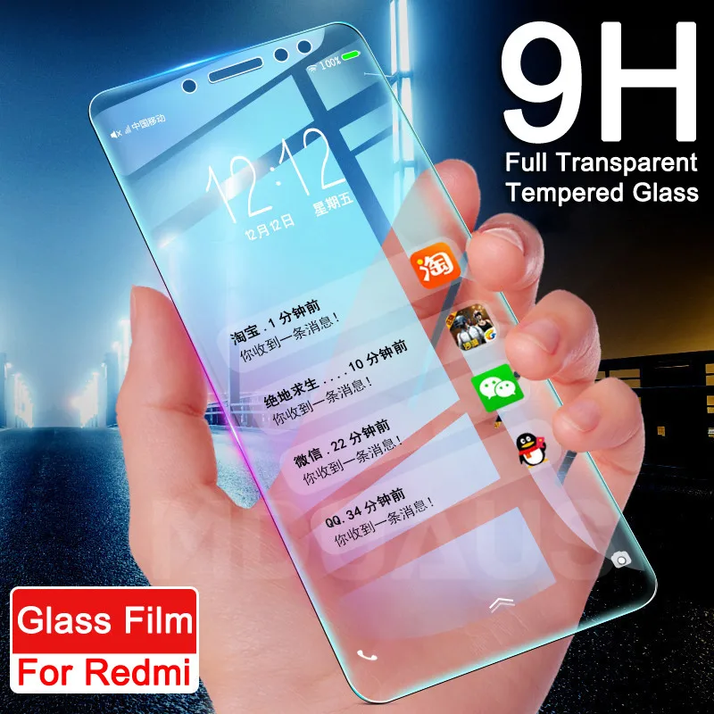 

9H Tempered Glass on the For Xiaomi Redmi Note 4 4X 5 5A Pro Redmi 5 Plus 5A S2 4 4X 4A K20 Pro Screen Protector Protective Film