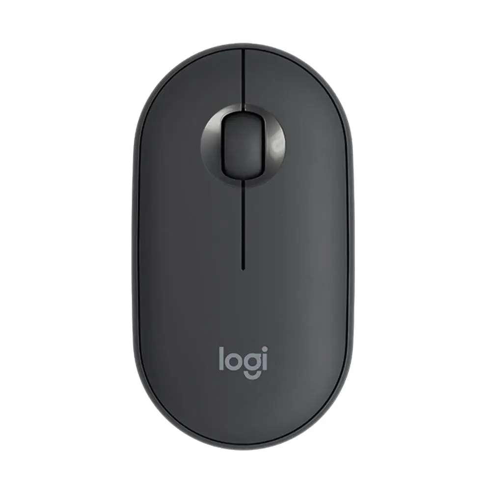 Оригинальная Беспроводная мини-мышь с Bluetooth от компании logitech Pebble, тонкая, 1000 dpi, 100g, высокоточная, оптическая, отслеживающая, Unifying, цветная мышь - Цвет: Black