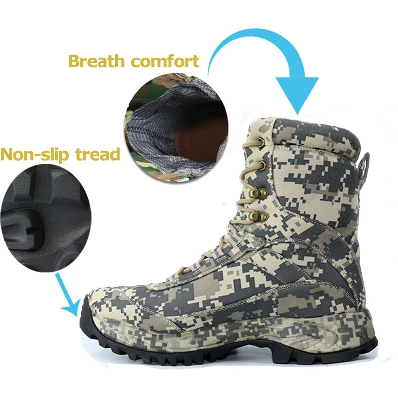 CUNGE Outdoor Tactical Sport Men's Shoes Waterproof Hiking Shoes Male Outdoor Winter Hunting Boots Mountain Shoes Men Army Boot