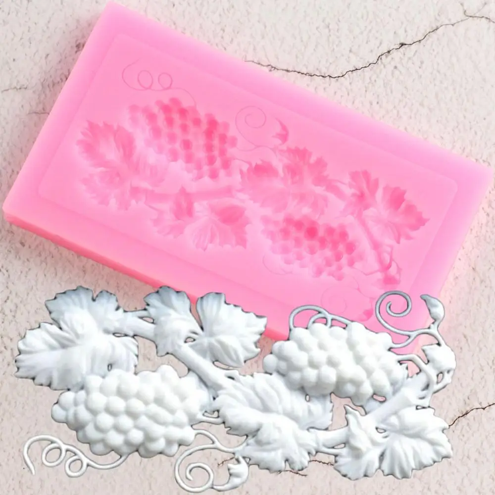 

Sugarcraft Grape Silicone Mold Leaves Vine Fondant Cupcake Topper DIY Party Cake Decorating Tools Candy Chocolate Gumpaste Mould