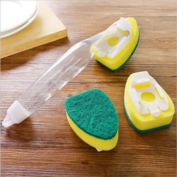 

6Pack Sponge rubbing Dishwand Refill Sink Clean Sponge Brush Refill Replacement Heads Non-Scratch Kitchen Dish Scrubber Pads#25